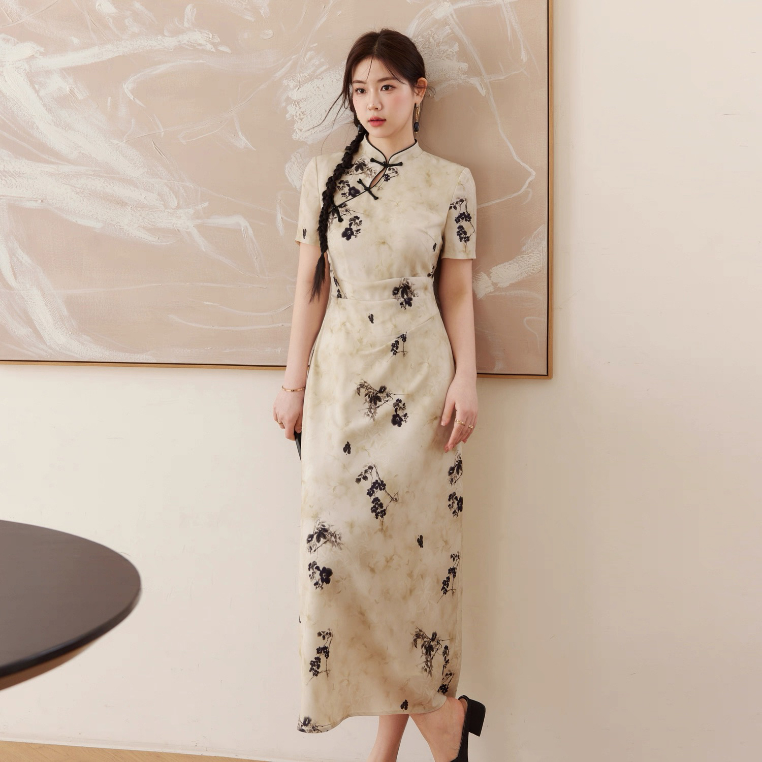 8162改良旗袍连衣裙夏季新款遮肚子仙女裙