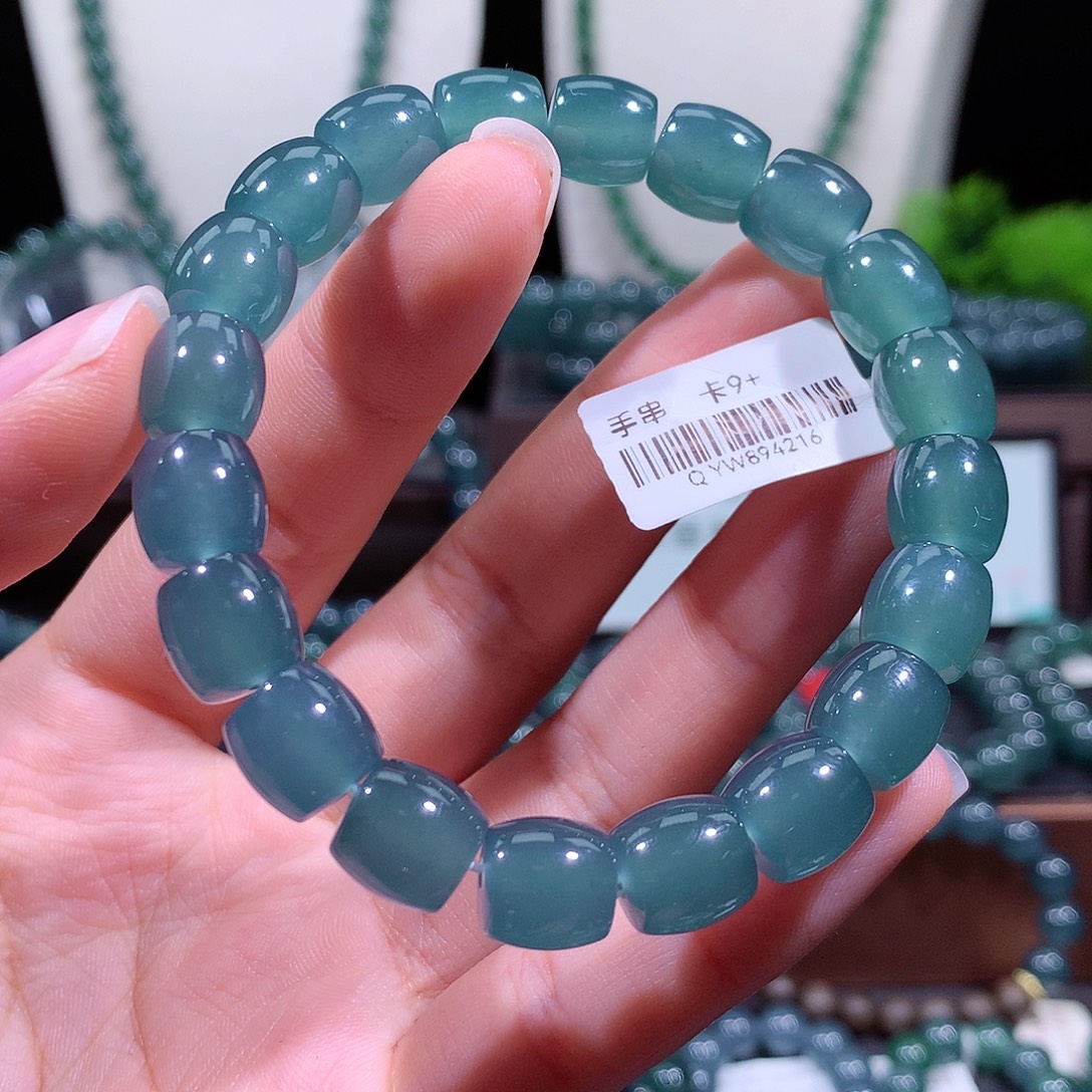 大****翡翠未镶嵌手链天然a货翡翠手串10