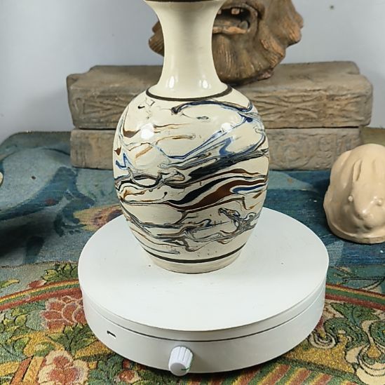 老***鹰河南当阳峪窑绞釉盘口瓶