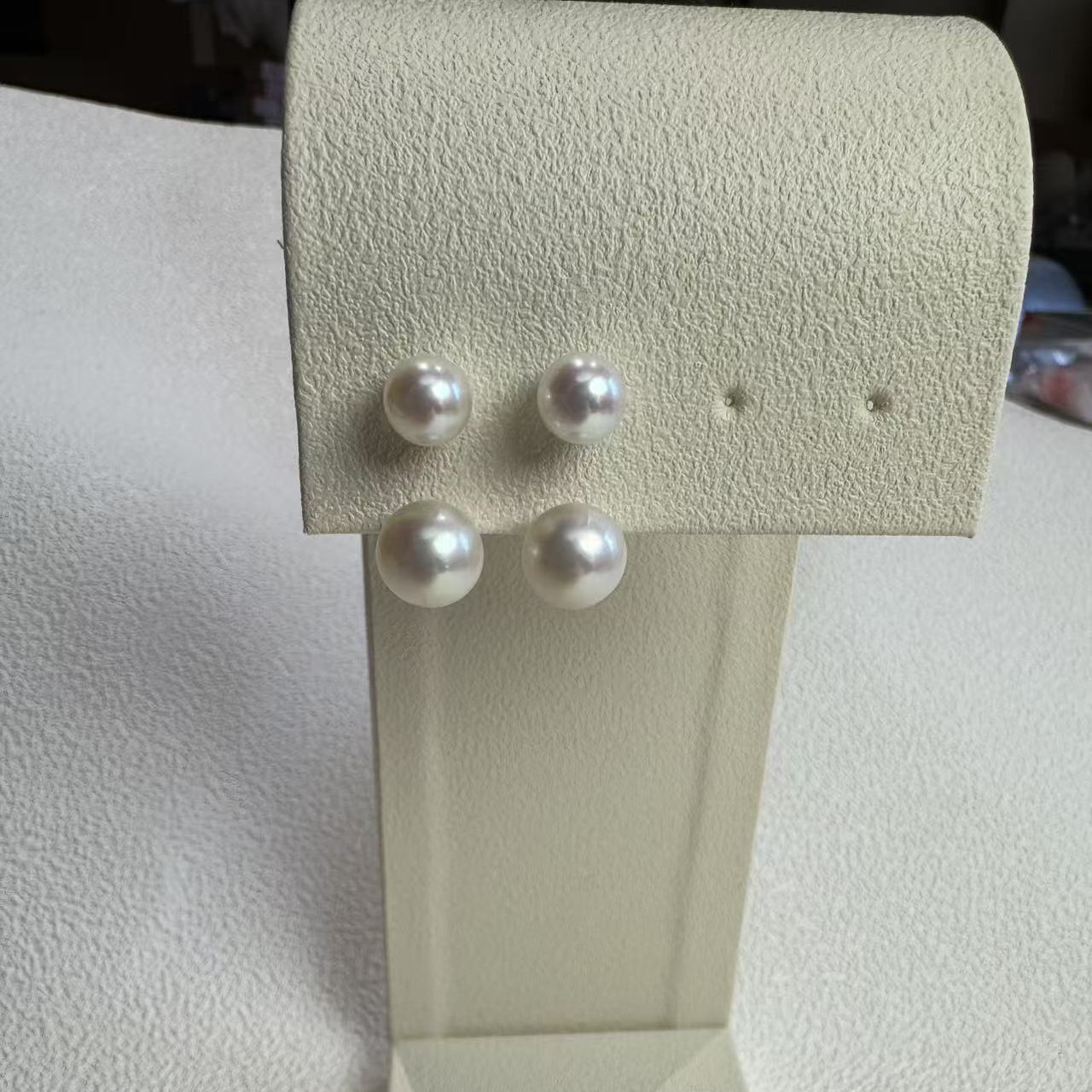 【蛤蟆公主】双头淡水珍珠耳钉 7+9mm 强光正圆无瑕 s925银