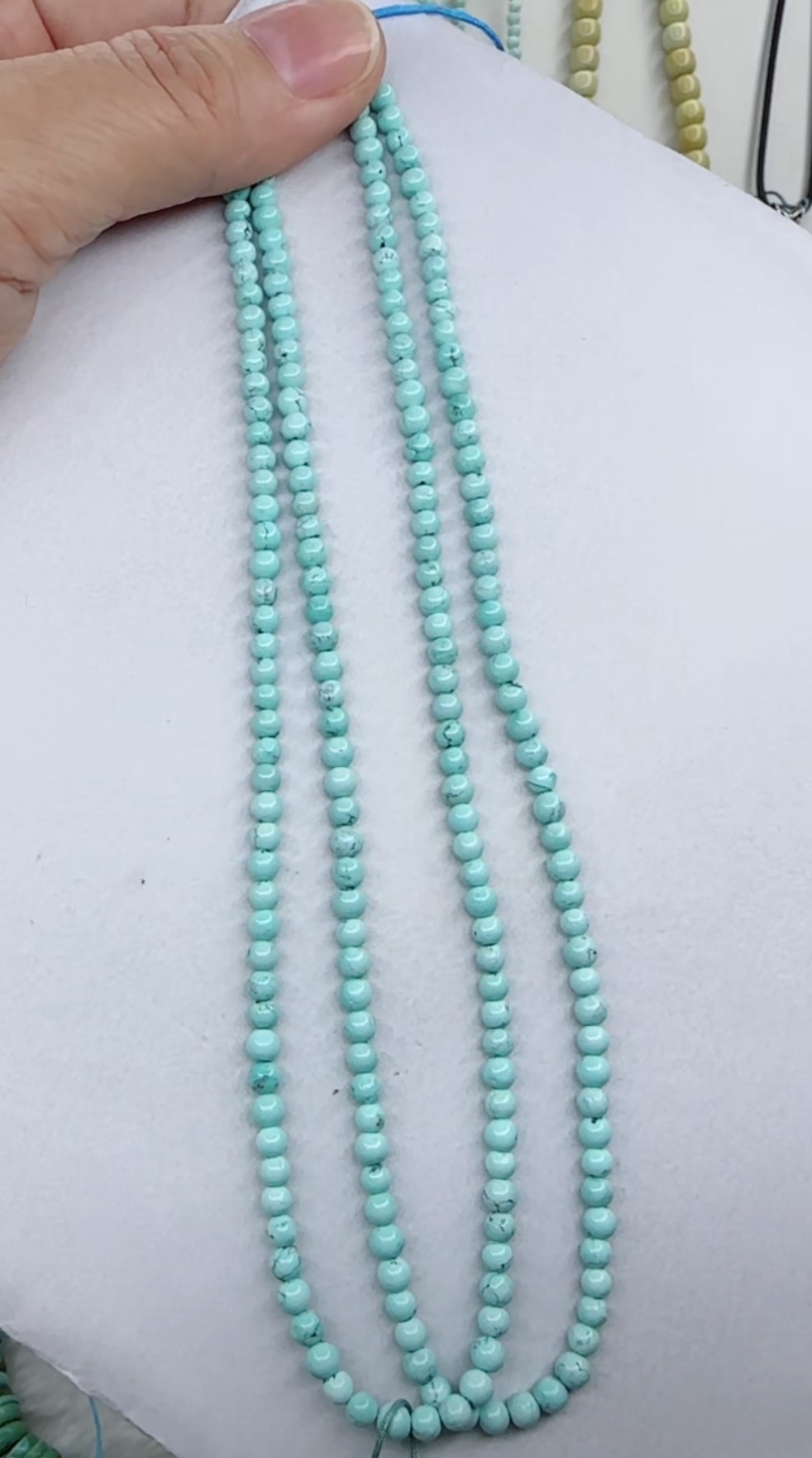 天然原矿绿松石米