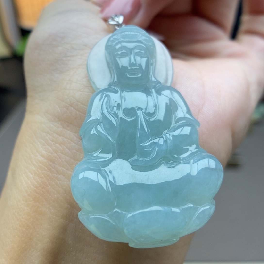 翡翠银S925镶嵌颈饰吊坠30