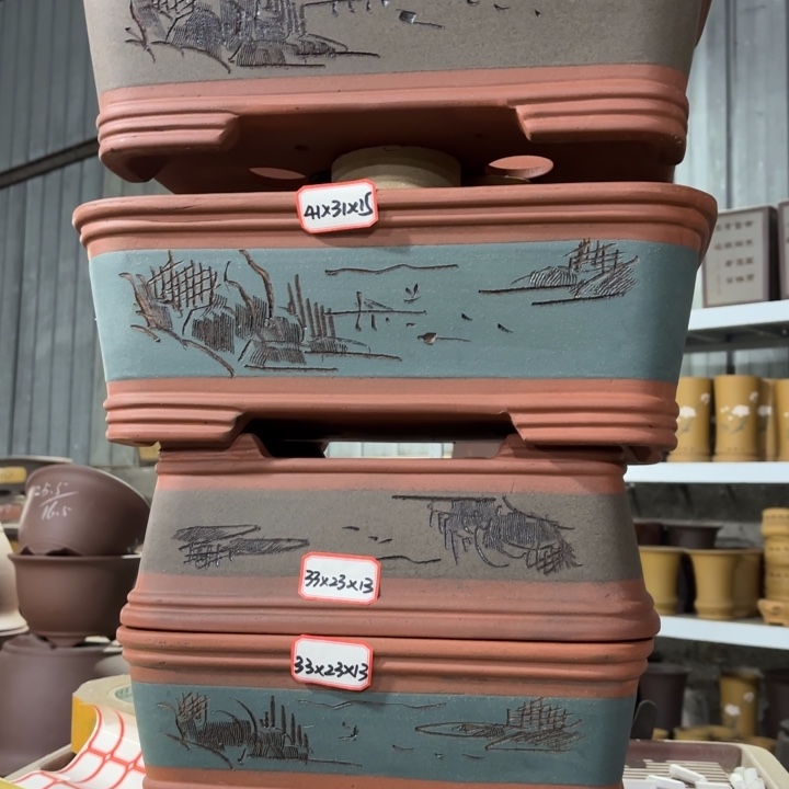 紫砂花盆128-4。        