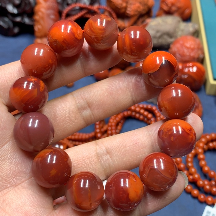 南红玛瑙手串未镶嵌17mm