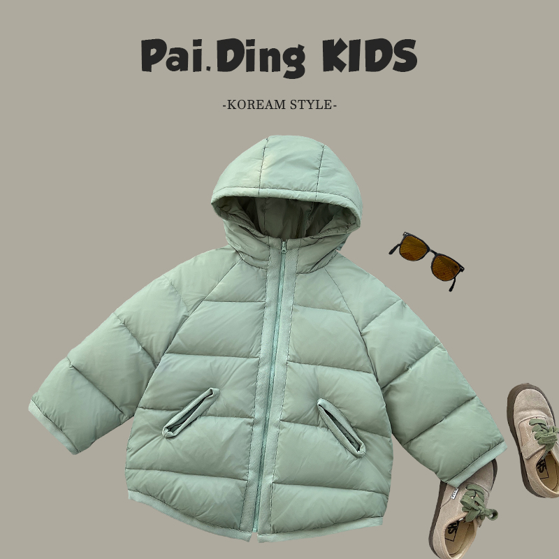 【小首尔】现货-qc8冬装儿童纯色宽松连帽加厚保暖羽绒服YY9239