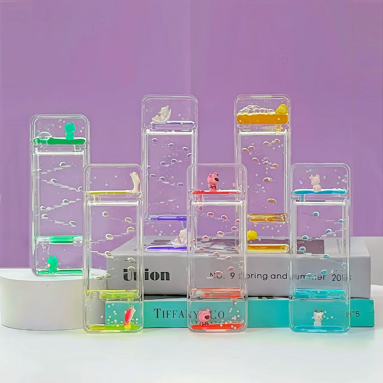 【直播拆】16.8cm长方形卡通油滴沙漏桌面装饰品diy礼品