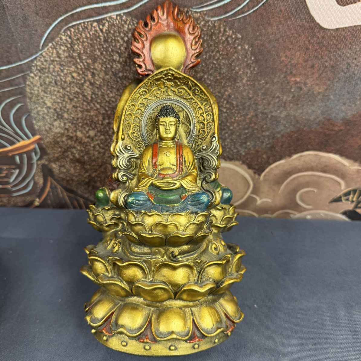 铜吊坠 藏传三世佛铜佛像摆件