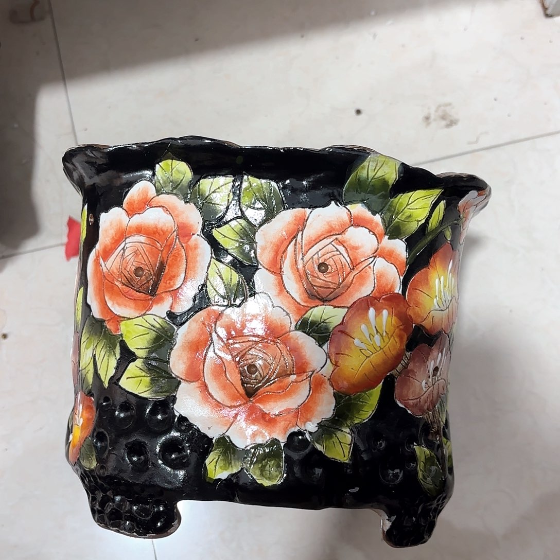 紫砂花盆手工花盆默认微瑕18/15