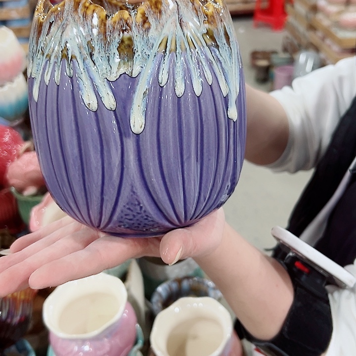 有孔.凑满10元发货多肉陶瓷花盆！