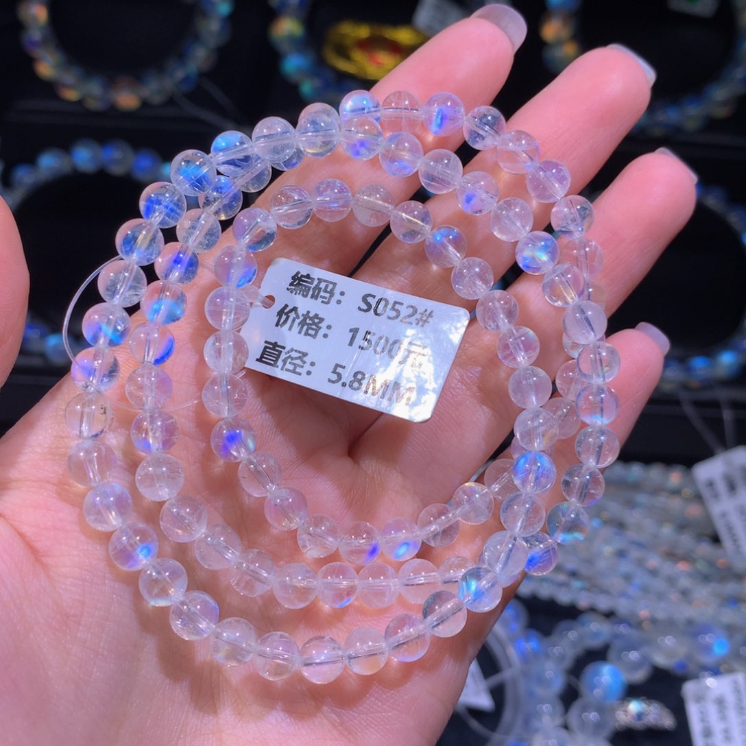 月光石手链未镶嵌蜜*纵S052#5.8mm