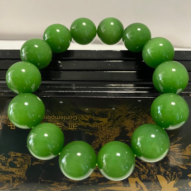 碧玉手串和田碧玉16mm单圈手串