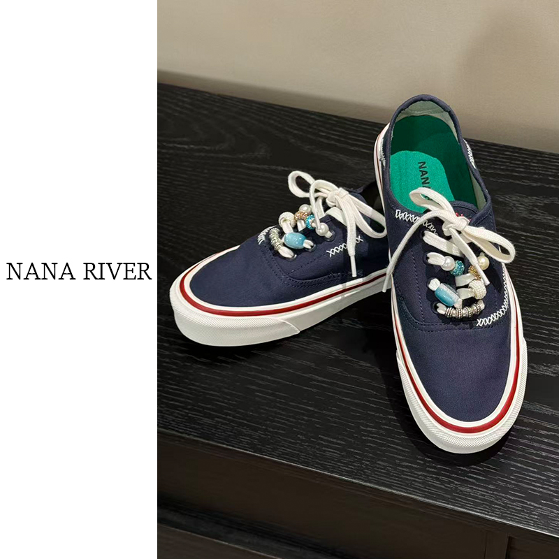 女士休闲鞋蓝色帆布鞋低帮经典板鞋百搭运动风