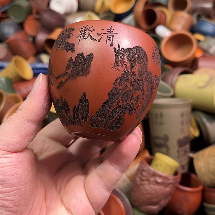 紫砂茶杯全手工紫砂主人杯