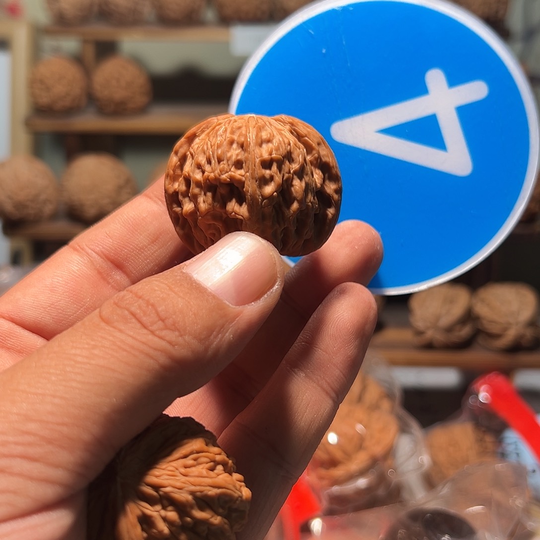 熟*文玩核桃，蓝色004号