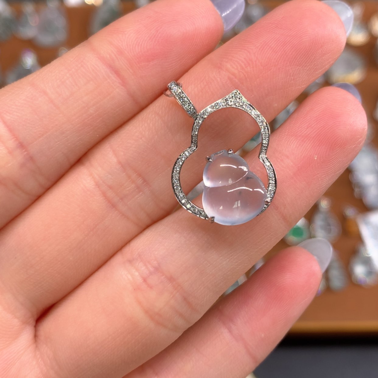 【闪购商品】翡翠颈饰18K金镶嵌18k葫芦吊坠(不含链）