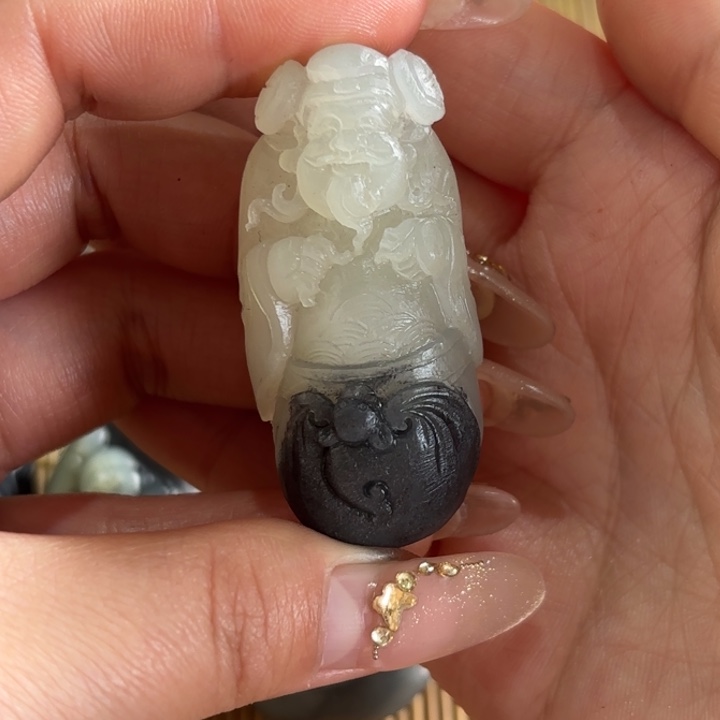 和田玉未镶嵌随行财神