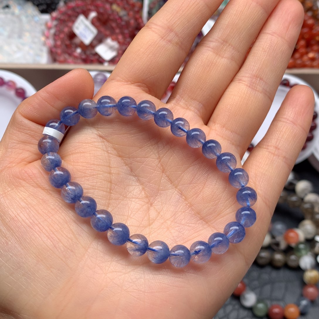 水晶手链未镶嵌蓝发晶M6.5