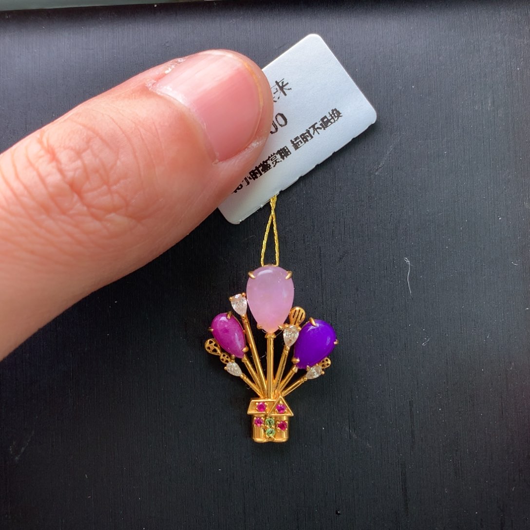 苏纪石（舒俱来）18K金镶嵌吊坠