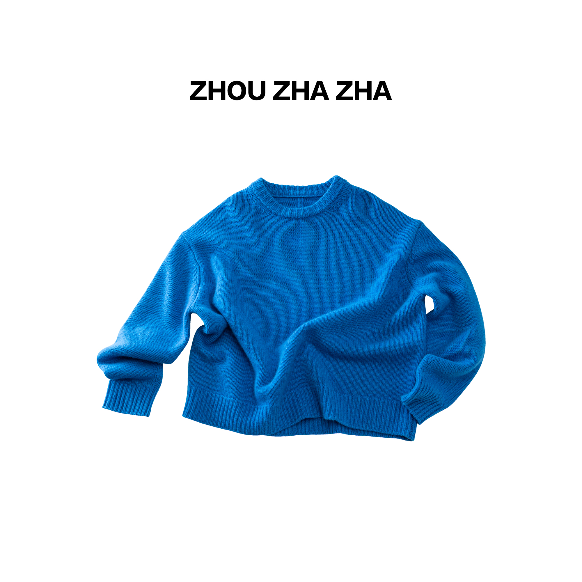 【周炸炸】绵羊毛 纯色慵懒松弛感圆领套头高密针织毛衣#254480