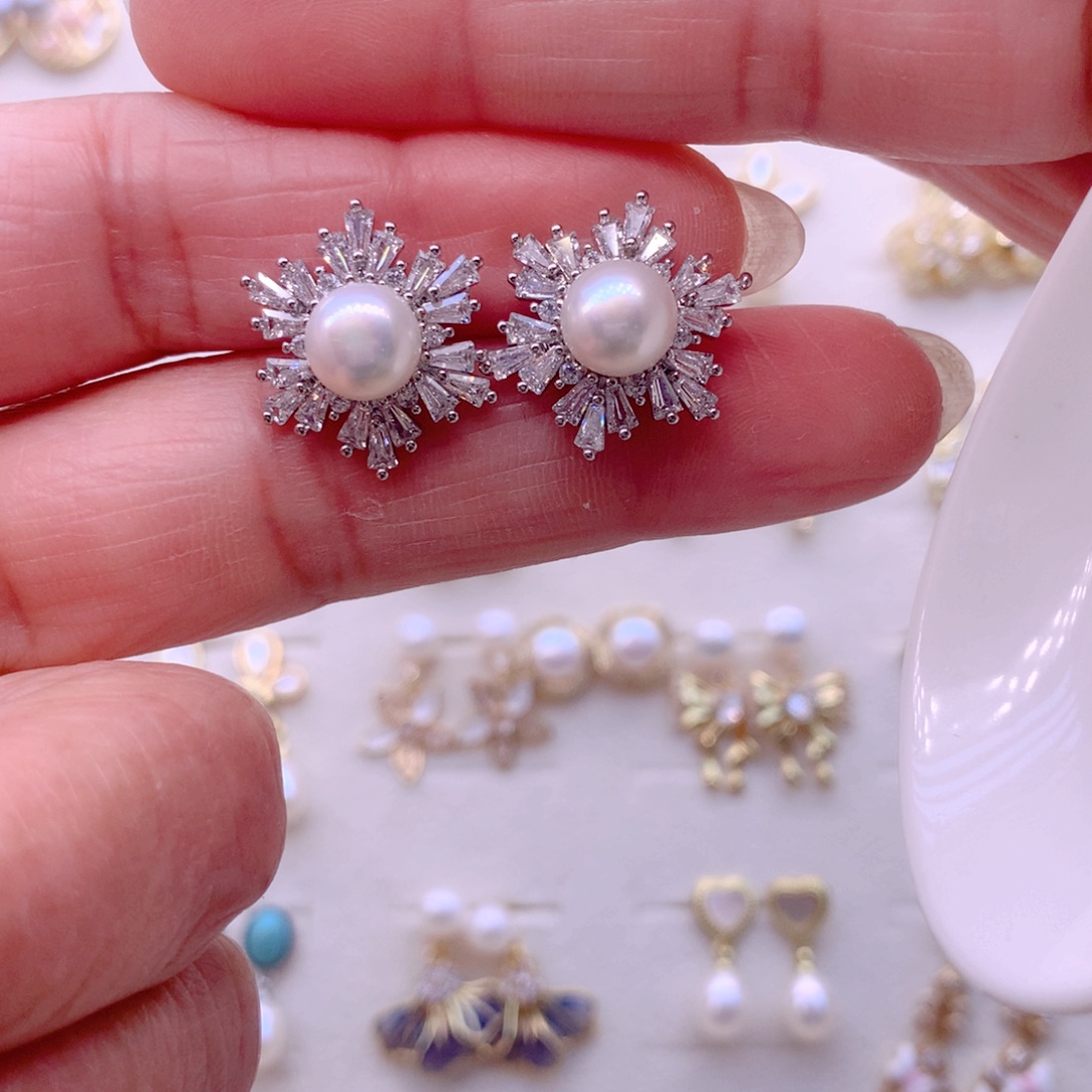 耳饰淡水珍珠合金