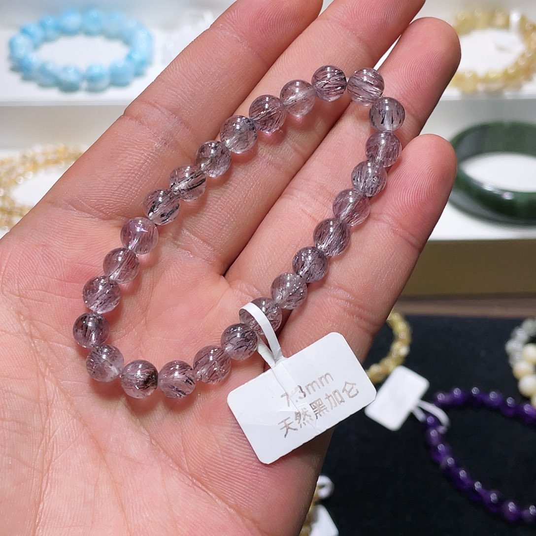 水晶手链未镶嵌黑加仑7.3