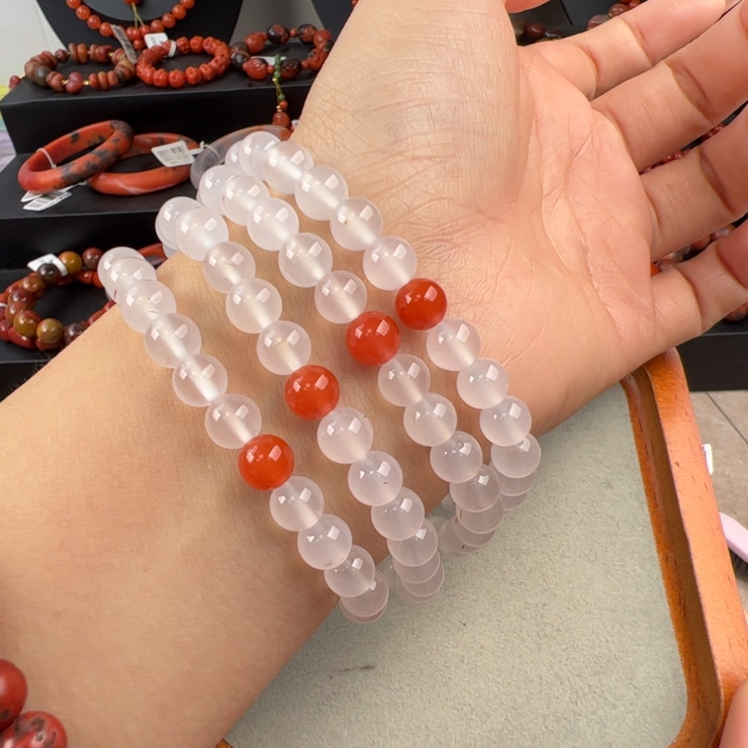 南红玛瑙未镶嵌（荔枝冻长链7mm+