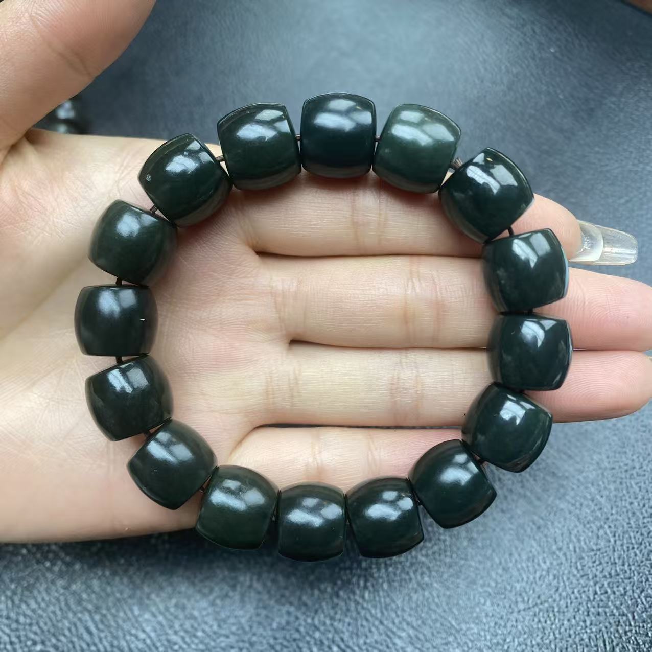 和田玉且末蓝卡14直切手串（多样性发其一）