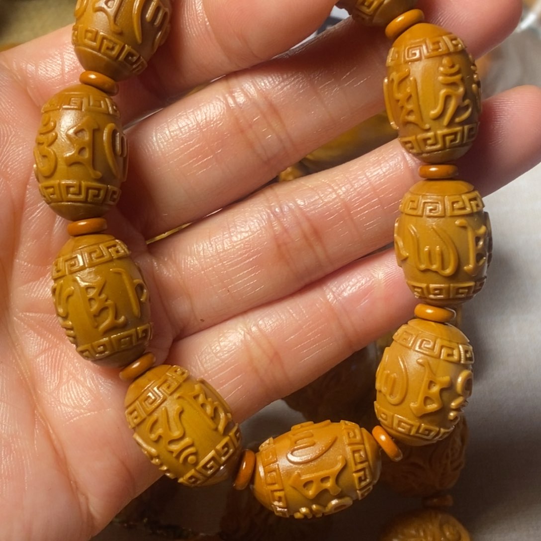 橄榄核手串/手链娘*六字真言