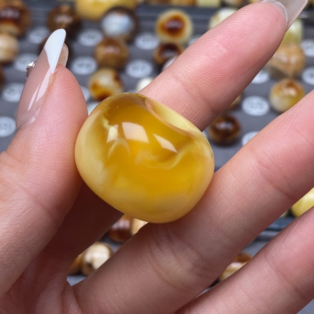 未镶嵌琥珀戒指平安扣