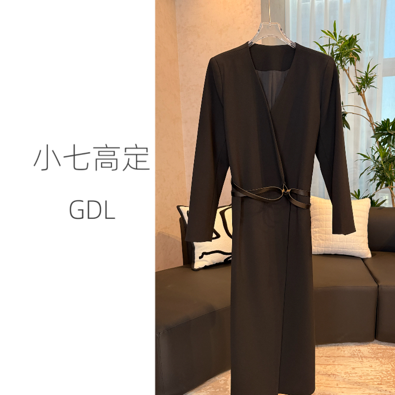 [GDL]小七高定秋季优雅气质简约法式收腰显瘦时尚风衣连衣裙