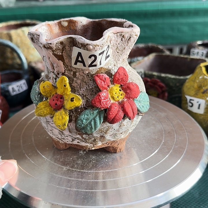 内口8高12粗陶手工