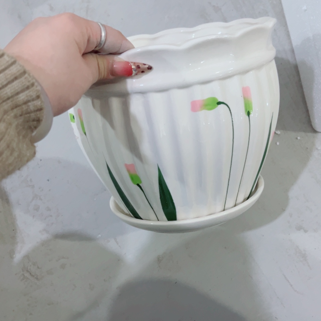 有孔，陶瓷花盆满10米包邮发货
