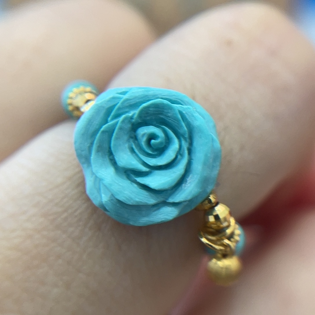 绿松石18K金镶嵌珠宝奇石