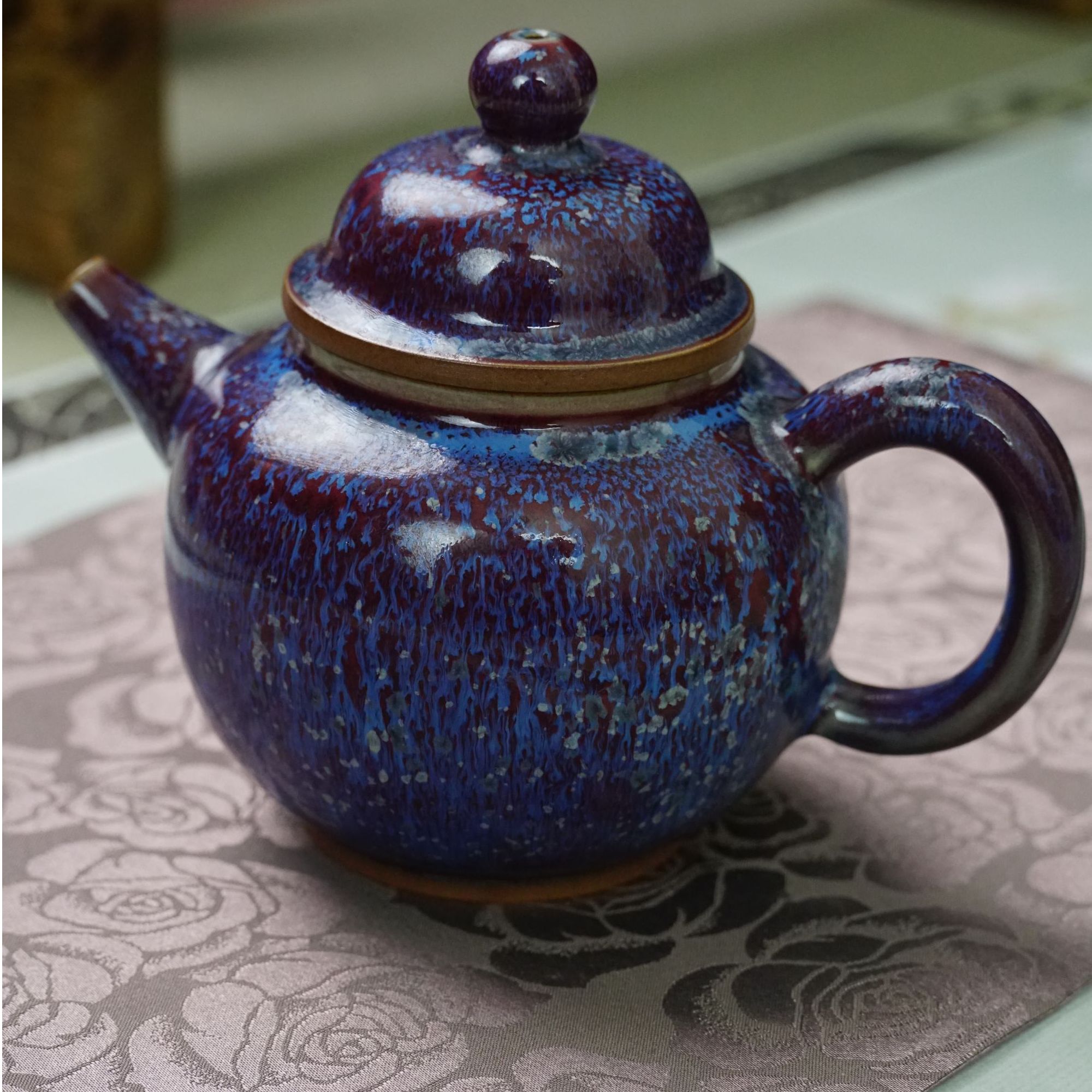 208号原矿钧瓷茶壶孤品收藏级纯手工