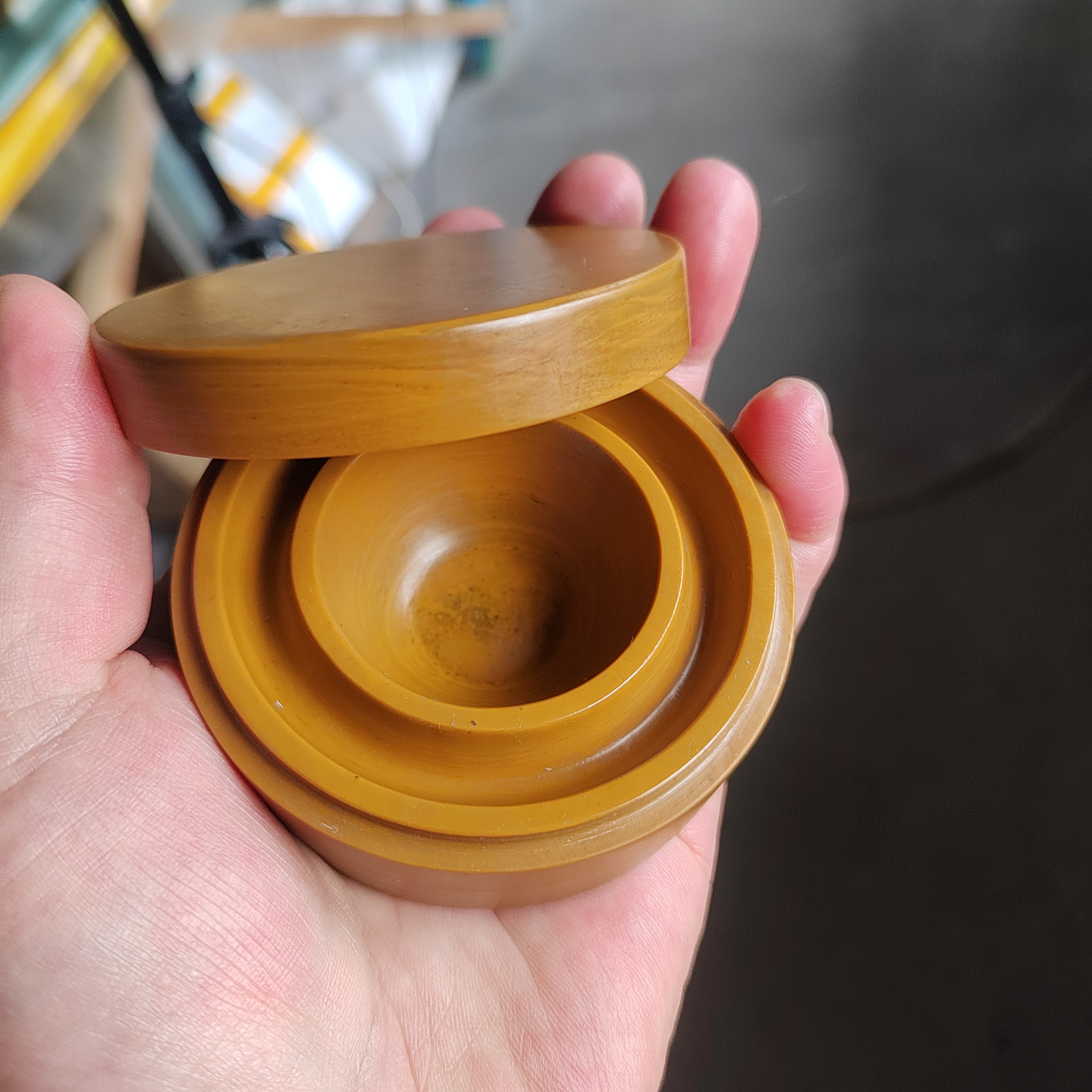 松花砚 火锅砚储墨研磨均可尺寸7.2-3厘米左右不干墨小楷砚