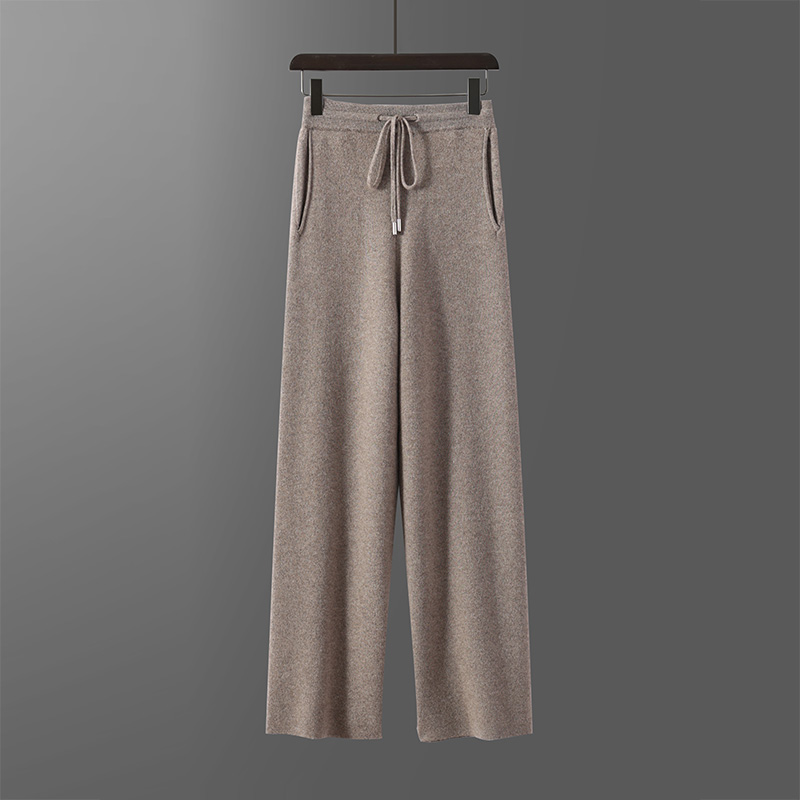 2025秋冬新款男士直筒裤纯羊毛裤子显瘦百搭针织阔腿裤