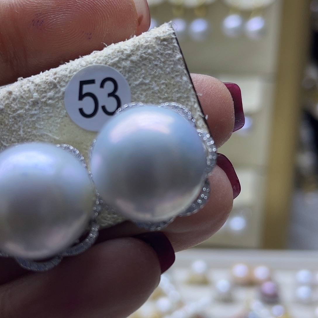 淡水珍珠耳饰银S925镶嵌