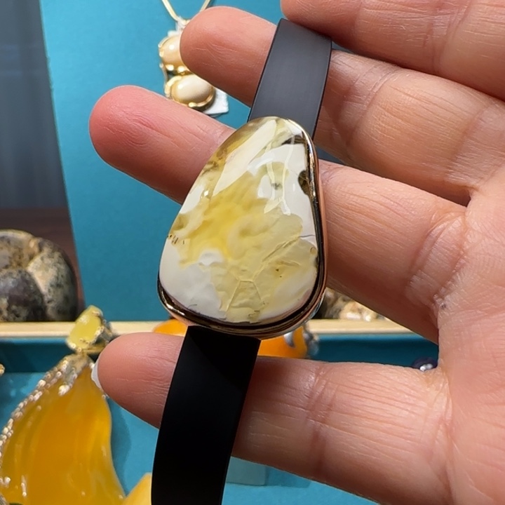 琥珀未镶嵌手链波兰设计款琥珀蜜蜡