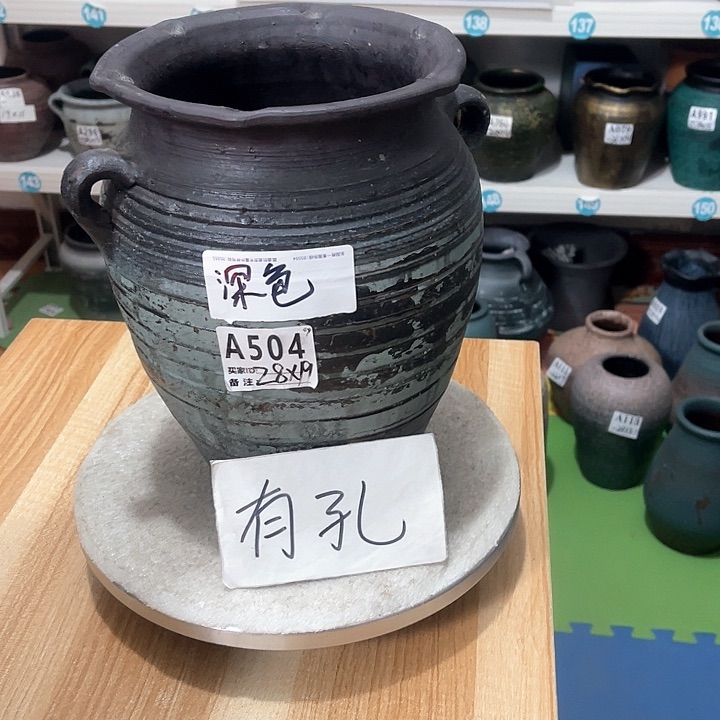 红陶手工制作工艺花盆