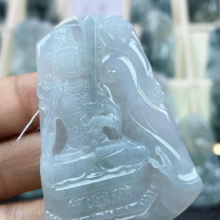 颈饰未镶嵌翡翠凯****瓜江南翡翠A货虚空藏菩萨