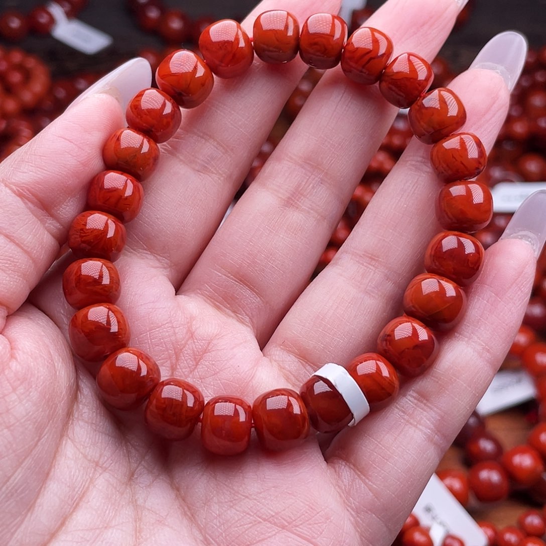 南红玛瑙未镶嵌瓦西原矿典藏9mm