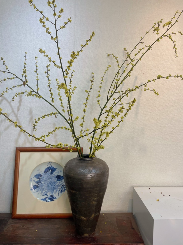 景德镇手工花瓶深色系复古落地花器禅意风水培花瓶