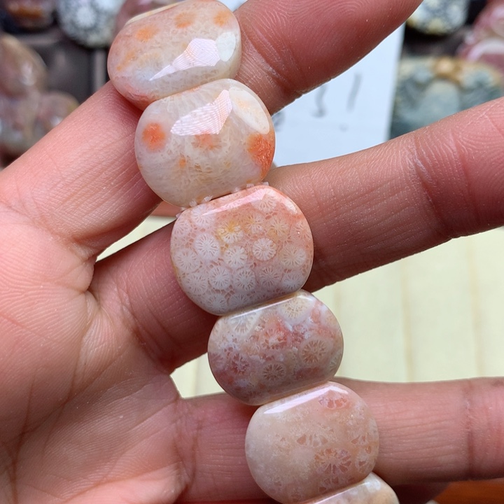 硅化珊瑚（珊瑚玉）颈饰未镶嵌