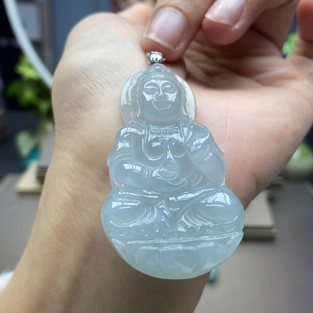 翡翠颈饰18K金镶嵌福利