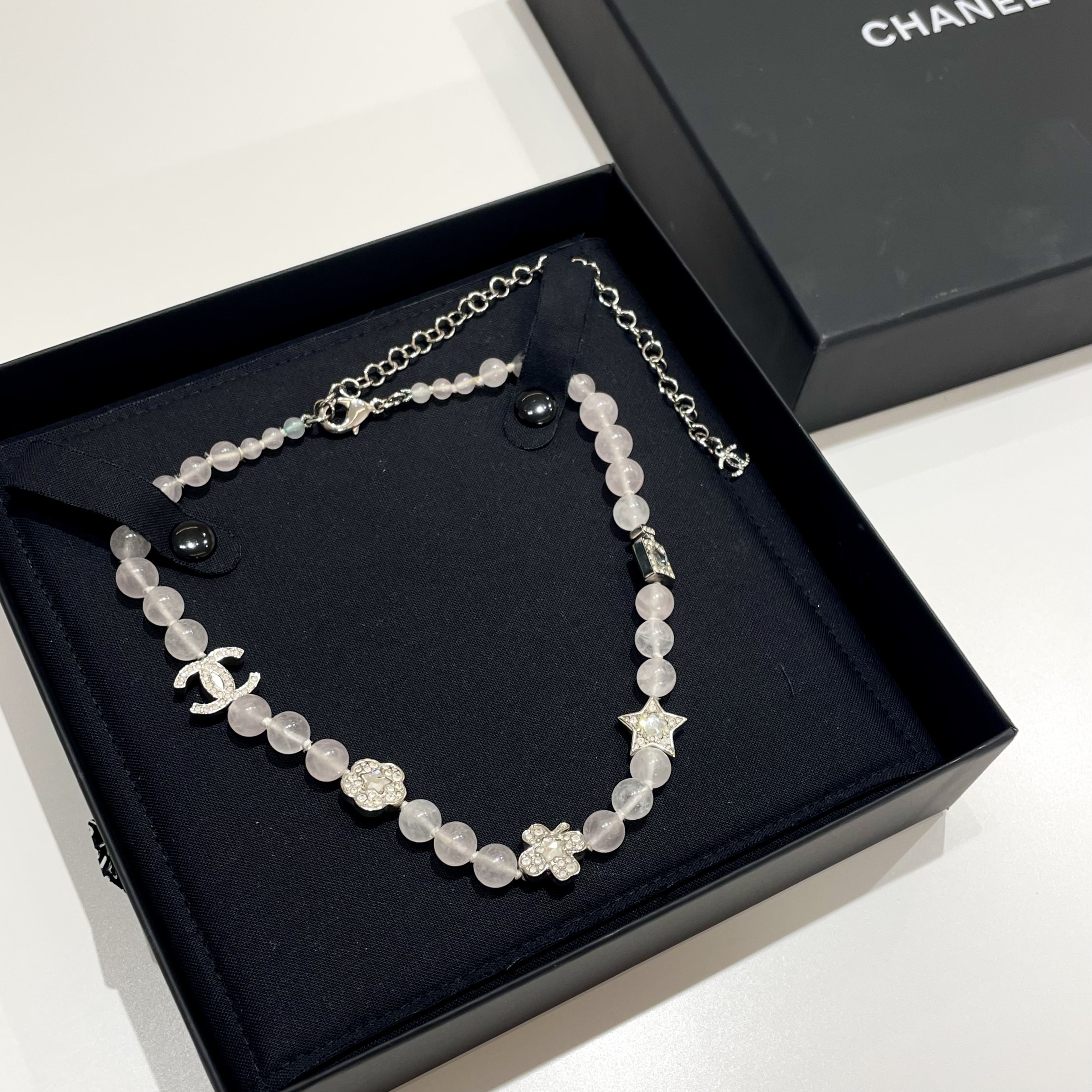 95新 Chanel/香奈儿 25p粉色珠珠多元素项链69383446
