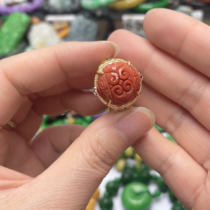 翡翠未镶嵌手链戒指27