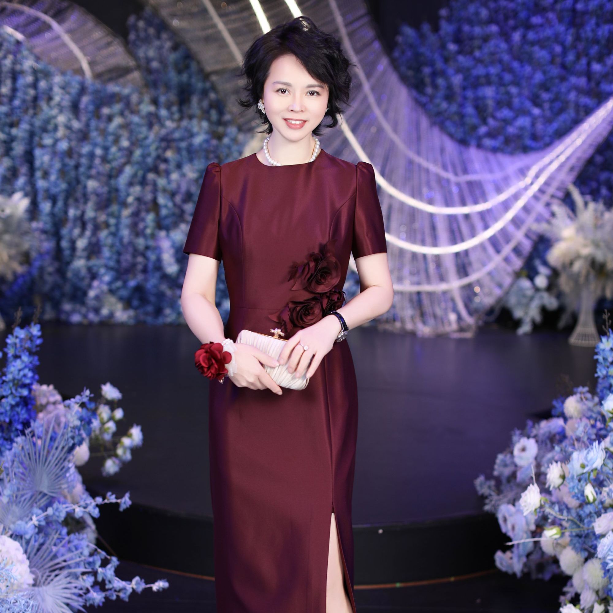 高定旗袍宴会酒而喜婆婆高贵奢华婚庆礼服