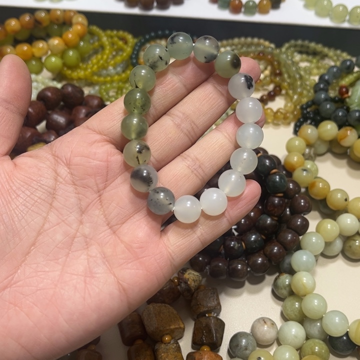 蛇纹石玉未镶嵌手链卡12