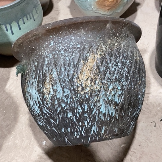 紫砂花盆口34高度25瑕疵底裂磕碰