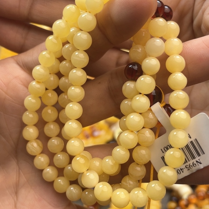 蜜蜡手串未镶嵌佛珠6m
